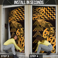 Humpback Whale Matariki New Zealand Door Cover NZ Maori Paikea Poutama Luxury Gold