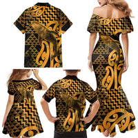 Humpback Whale Matariki New Zealand Family Matching Mermaid Dress and Hawaiian Shirt NZ Maori Paikea Poutama Luxury Gold