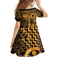 Humpback Whale Matariki New Zealand Family Matching Tank Maxi Dress and Hawaiian Shirt NZ Maori Paikea Poutama Luxury Gold LT14 - Polynesian Pride