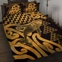 Humpback Whale Matariki New Zealand Quilt Bed Set NZ Maori Paikea Poutama Luxury Gold