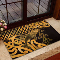 Humpback Whale Matariki New Zealand Rubber Doormat NZ Maori Paikea Poutama Luxury Gold