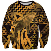 Humpback Whale Matariki New Zealand Sweatshirt NZ Maori Paikea Poutama Luxury Gold