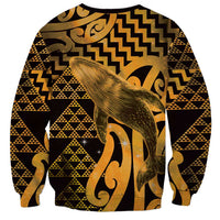 Humpback Whale Matariki New Zealand Sweatshirt NZ Maori Paikea Poutama Luxury Gold