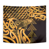 Humpback Whale Matariki New Zealand Tapestry NZ Maori Paikea Poutama Luxury Gold