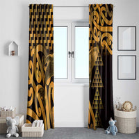 Humpback Whale Matariki New Zealand Window Curtain NZ Maori Paikea Poutama Luxury Gold LT14 - Polynesian Pride