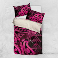 Humpback Whale Matariki New Zealand Bedding Set NZ Maori Paikea Poutama Luxury Pink LT14 US Twin 172cm x 218cm Pink - Polynesian Pride