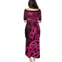 Humpback Whale Matariki New Zealand Family Matching Puletasi and Hawaiian Shirt NZ Maori Paikea Poutama Luxury Pink
