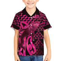 Humpback Whale Matariki New Zealand Hawaiian Shirt NZ Maori Paikea Poutama Luxury Pink
