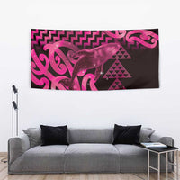 Humpback Whale Matariki New Zealand Tapestry NZ Maori Paikea Poutama Luxury Pink