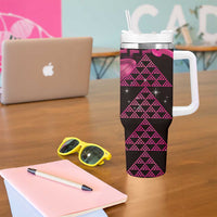 Humpback Whale Matariki New Zealand Tumbler With Handle NZ Maori Paikea Poutama Luxury Pink