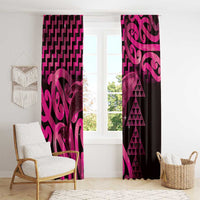 Humpback Whale Matariki New Zealand Window Curtain NZ Maori Paikea Poutama Luxury Pink