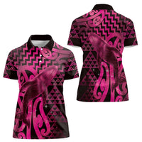 Humpback Whale Matariki New Zealand Women Polo Shirt NZ Maori Paikea Poutama Luxury Pink