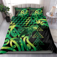 Humpback Whale Matariki New Zealand Bedding Set NZ Maori Paikea Poutama Luxury Green