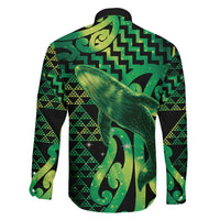 Humpback Whale Matariki New Zealand Family Matching Tank Maxi Dress and Hawaiian Shirt NZ Maori Paikea Poutama Luxury Green LT14 - Polynesian Pride
