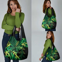 Humpback Whale Matariki New Zealand Grocery Bag NZ Maori Paikea Poutama Luxury Green