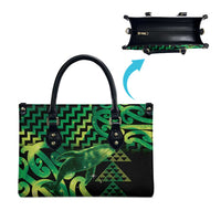 Humpback Whale Matariki New Zealand Leather Bag NZ Maori Paikea Poutama Luxury Green