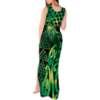 Humpback Whale Matariki New Zealand Tank Maxi Dress NZ Maori Paikea Poutama Luxury Green
