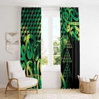Humpback Whale Matariki New Zealand Window Curtain NZ Maori Paikea Poutama Luxury Green