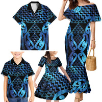 Taniko Motifs Matariki New Zealand Family Matching Mermaid Dress and Hawaiian Shirt NZ Niho Taniwha Poutama