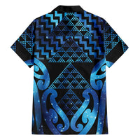 Taniko Motifs Matariki New Zealand Family Matching Off Shoulder Short Dress and Hawaiian Shirt NZ Niho Taniwha Poutama