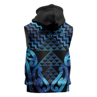 Taniko Motifs Matariki New Zealand Sleeveless Zip Hoodie NZ Niho Taniwha Poutama