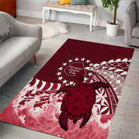Cook Islands Mangaia Gospel Day Area Rug Polynesian Art With Sea Turtle