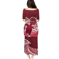 Cook Islands Mangaia Gospel Day Puletasi Polynesian Art With Sea Turtle LT14 - Polynesian Pride