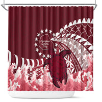 Cook Islands Mangaia Gospel Day Shower Curtain Polynesian Art With Sea Turtle