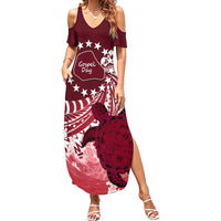 Cook Islands Mangaia Gospel Day Summer Maxi Dress Polynesian Art With Sea Turtle