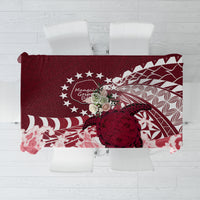 Cook Islands Mangaia Gospel Day Tablecloth Polynesian Art With Sea Turtle LT14 Maroon - Polynesian Pride