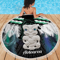Aotearoa Korowai Motif Beach Blanket Hei Tiki Poutama Maori Pattern