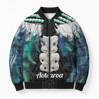 Aotearoa Korowai Motif Bomber Puffer Jacket Hei Tiki Poutama Maori Pattern - Polynesian Pride