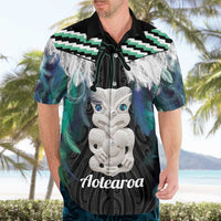 Aotearoa Korowai Motif Hawaiian Shirt Hei Tiki Poutama Maori Pattern