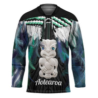 Aotearoa Korowai Motif Hockey Jersey Hei Tiki Poutama Maori Pattern - Polynesian Pride