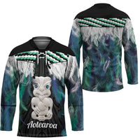 Aotearoa Korowai Motif Hockey Jersey Hei Tiki Poutama Maori Pattern - Polynesian Pride