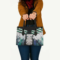 Aotearoa Korowai Motif Leather Bag Hei Tiki Poutama Maori Pattern - Polynesian Pride