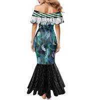 Aotearoa Korowai Motif Mermaid Dress Hei Tiki Poutama Maori Pattern