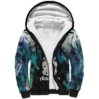 Aotearoa Korowai Motif Sherpa Hoodie Hei Tiki Poutama Maori Pattern