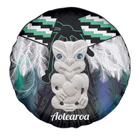 Aotearoa Korowai Motif Spare Tire Cover Hei Tiki Poutama Maori Pattern