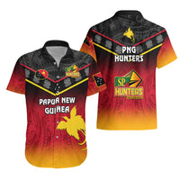 Papua New Guinea Rugby Hawaiian Shirt PNG Hunters Polynesian Black LT14 - Polynesian Pride