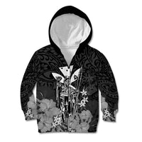 Polynesian Pride King Kamehameha Day Hawaii Kid Hoodie Polynesia Tribal Kanaka And Hibiscus Black LT14 Zip Hoodie Black - Polynesian Pride