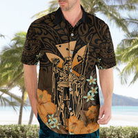 Polynesian Pride King Kamehameha Day Hawaii Hawaiian Shirt Polynesia Tribal Kanaka And Hibiscus Gold LT14 - Polynesian Pride