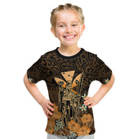 Polynesian Pride King Kamehameha Day Hawaii Kid T Shirt Polynesia Tribal Kanaka And Hibiscus Gold LT14 Gold - Polynesian Pride