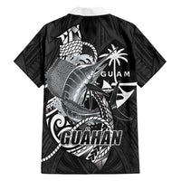 Guam Blue Marlin Fishing Family Matching Mermaid Dress and Hawaiian Shirt Guahan Fish Hook Tattoo Black Version LT14 - Polynesian Pride