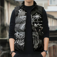 Guam Blue Marlin Fishing Sleeveless Puffer Jacket Guahan Fish Hook Tattoo Black Version LT14 - Polynesian Pride
