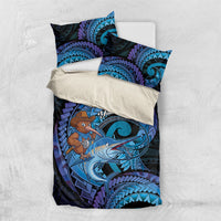 Personalised Blue Marlin Fishing New Zealand Bedding Set NZ Kiwi Cowboy Born To Fish