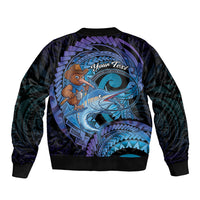 Personalised Blue Marlin Fishing New Zealand Bomber Jacket NZ Kiwi Cowboy Born To Fish LT14 - Polynesian Pride