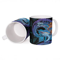 Personalised Blue Marlin Fishing New Zealand Ceramic Mug NZ Kiwi Cowboy Born To Fish