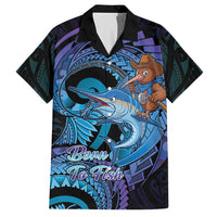 Personalised Blue Marlin Fishing New Zealand Hawaiian Shirt NZ Kiwi Cowboy Born To Fish
