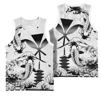 Japan And Hawaii Basketball Jersey Sakura Koi Fish Hawaiian Lei Kanaka - Polynesian Pride